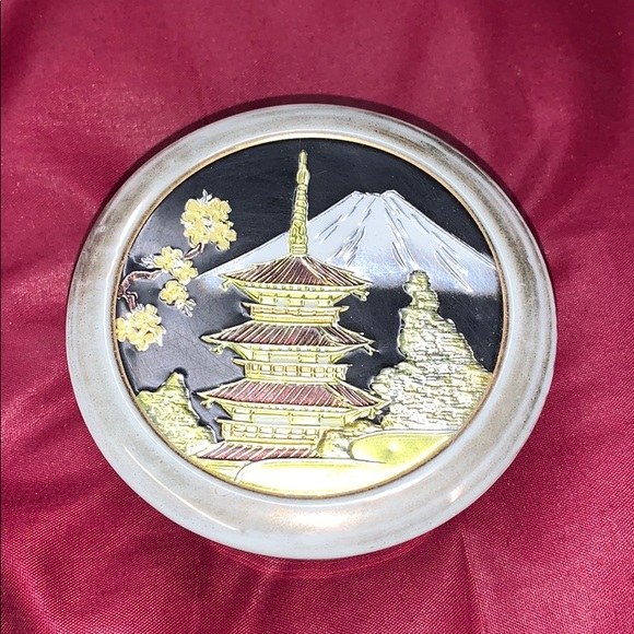 Chokin trinket porcelain bowl w lid - Picture 1 of 4